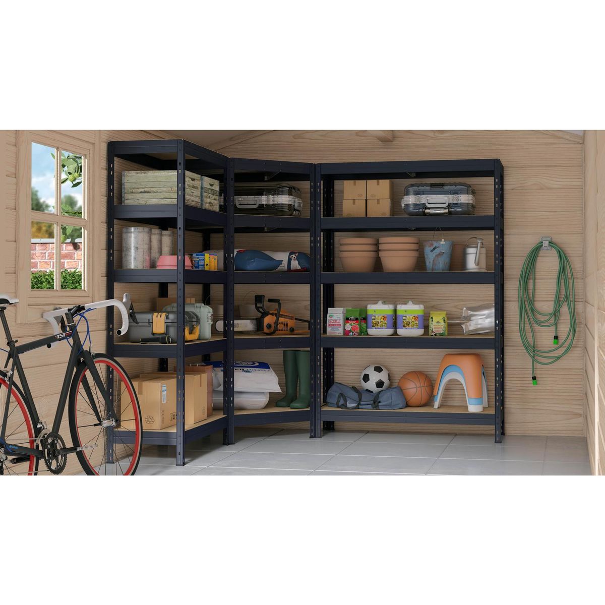 AR SHELVING - Estante Rivet Acero 4 Nivel(es) 120x180x45 cm Gris