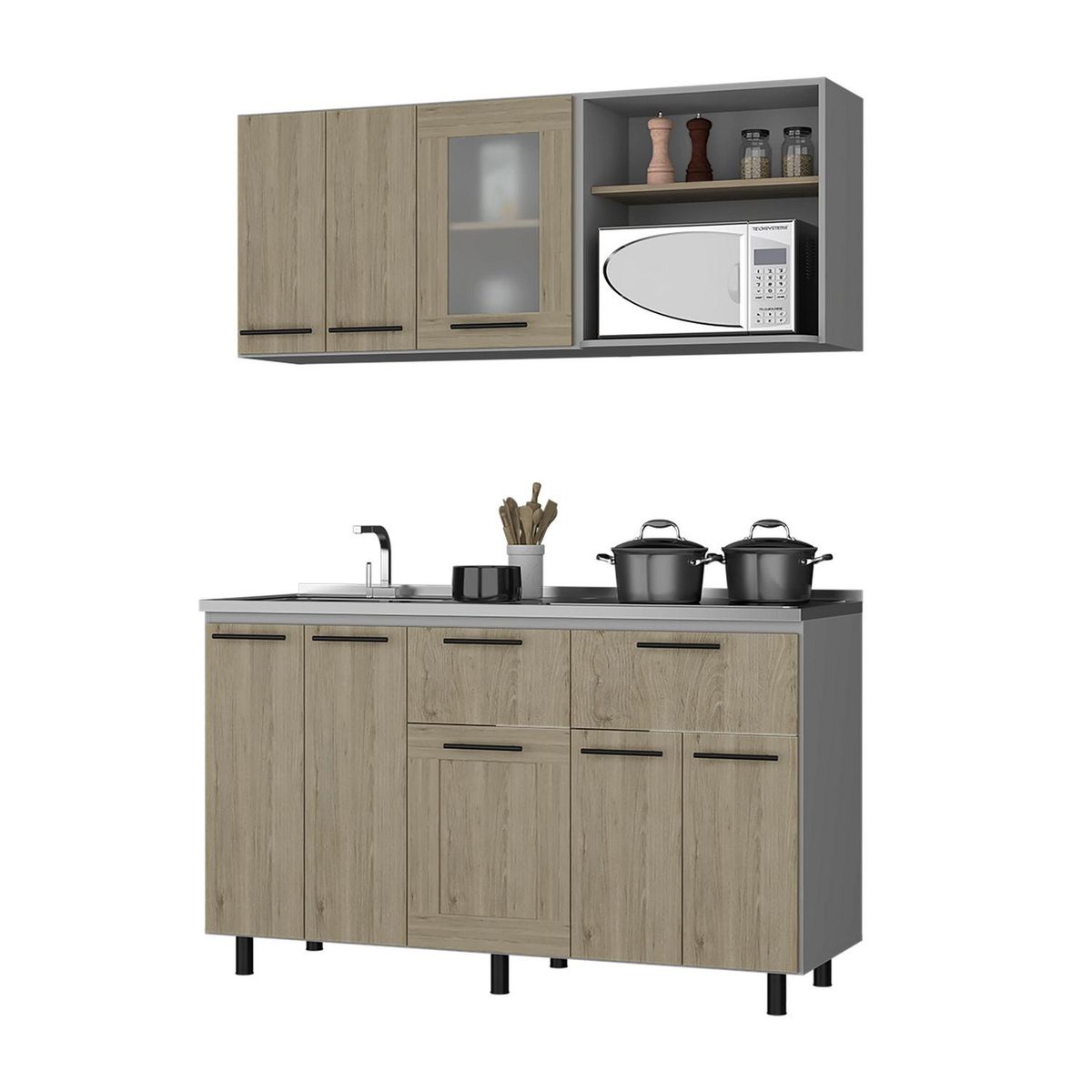 TUHOME - Módulo Inferior Con Lavaplatos/Módulo Superior 150 - Kitchen Hasselt