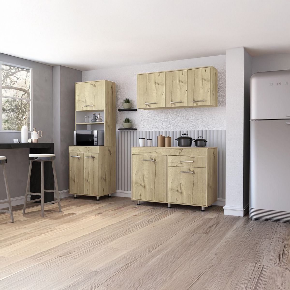 TUHOME - Módulo superior 120+módulo inferior+mueble microonda - kitchen orion