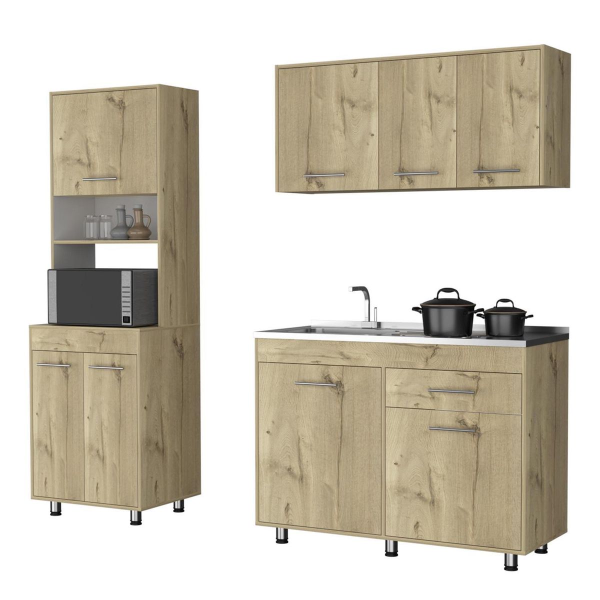 TUHOME - Módulo Superior 120/Módulo Inferior Con Lavaplatos / Mueble Microondas