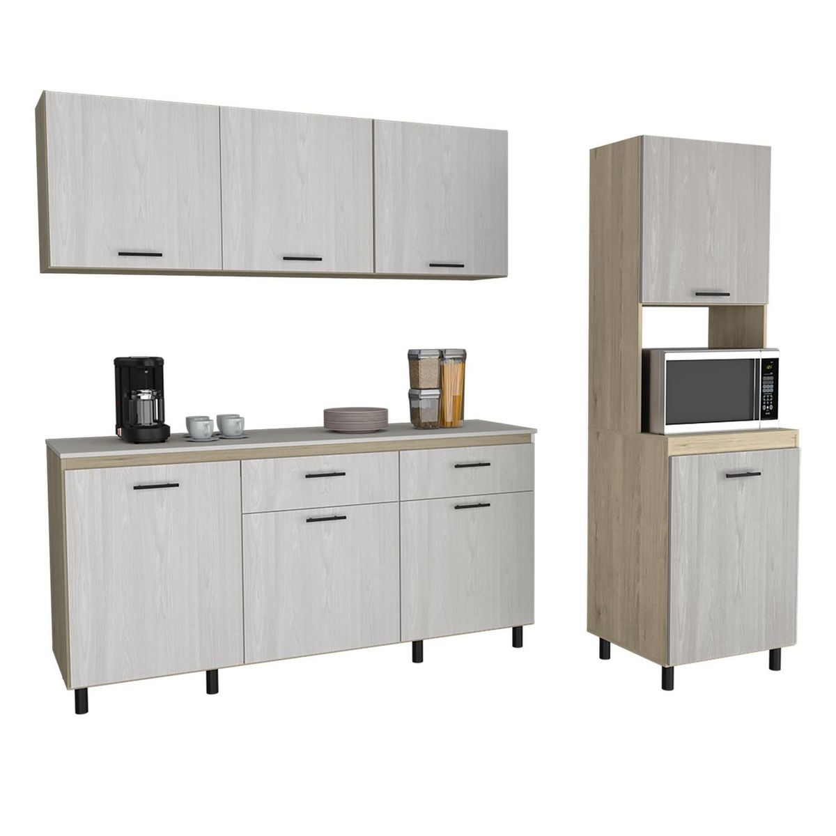 TUHOME - Alacena + módulo inferior con top melamina+ módulo superior - r/n