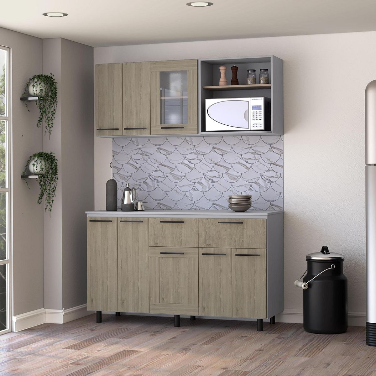 TUHOME - Módulo inferior con top melamina+módulo superior 150- kitchen hasselt