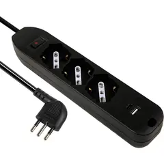 HALUX - Alargador 1 USB 4 Toma(s) 3 m Negro