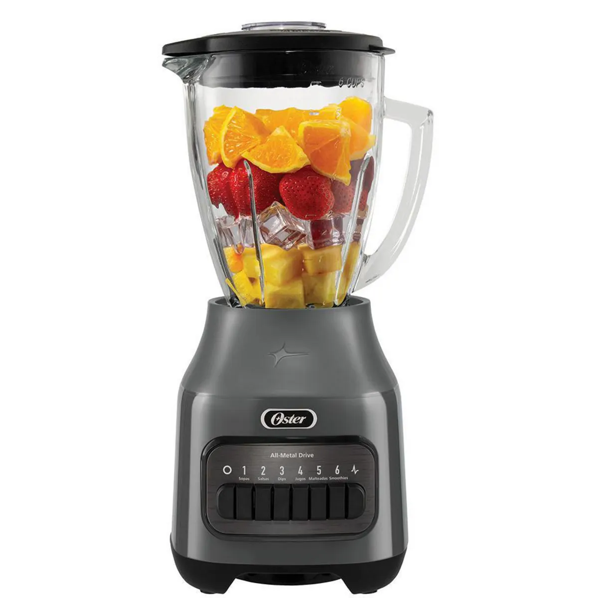 OSTER - Licuadora con Teclas 1.5 Litros Gris BLSTPEGGPB-052
