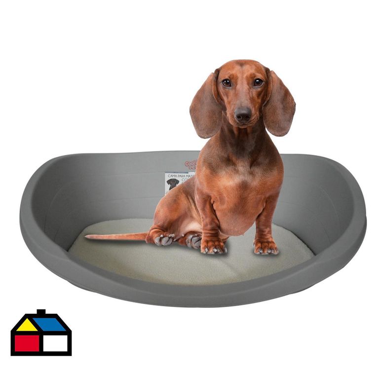 Cama con Cojín S para Perro 18x34x49 cm Gris