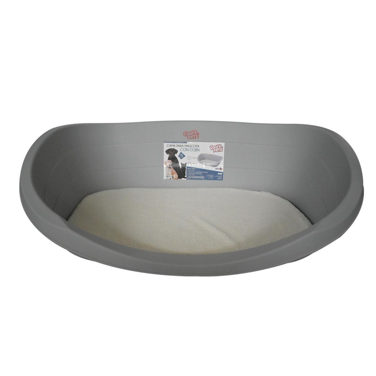 COOL PETS - Cama con Cojín S para Perro 18x34x49 cm Gris