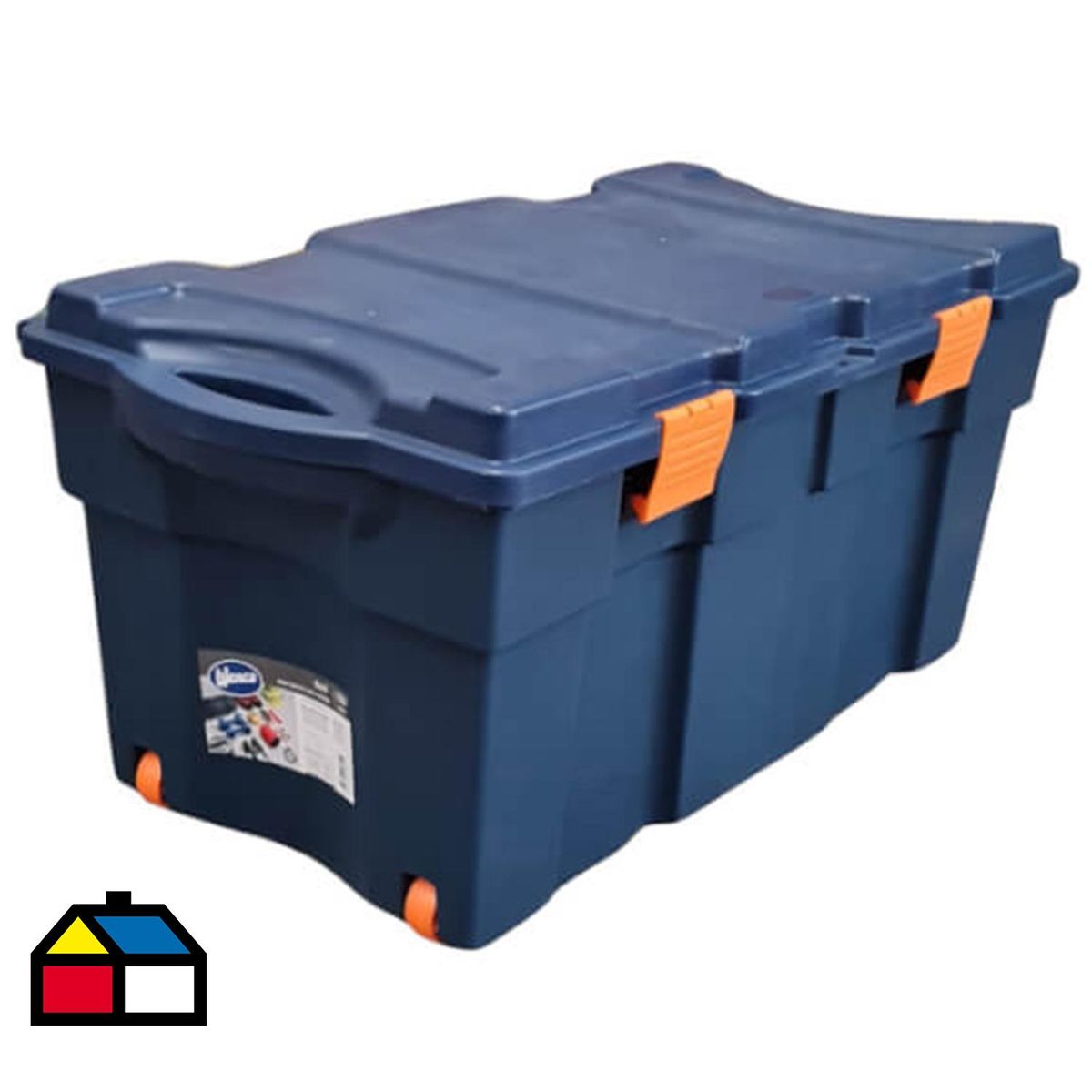 WENCO - Baúl 50x44x94 cm 130 l Negro y amarillo