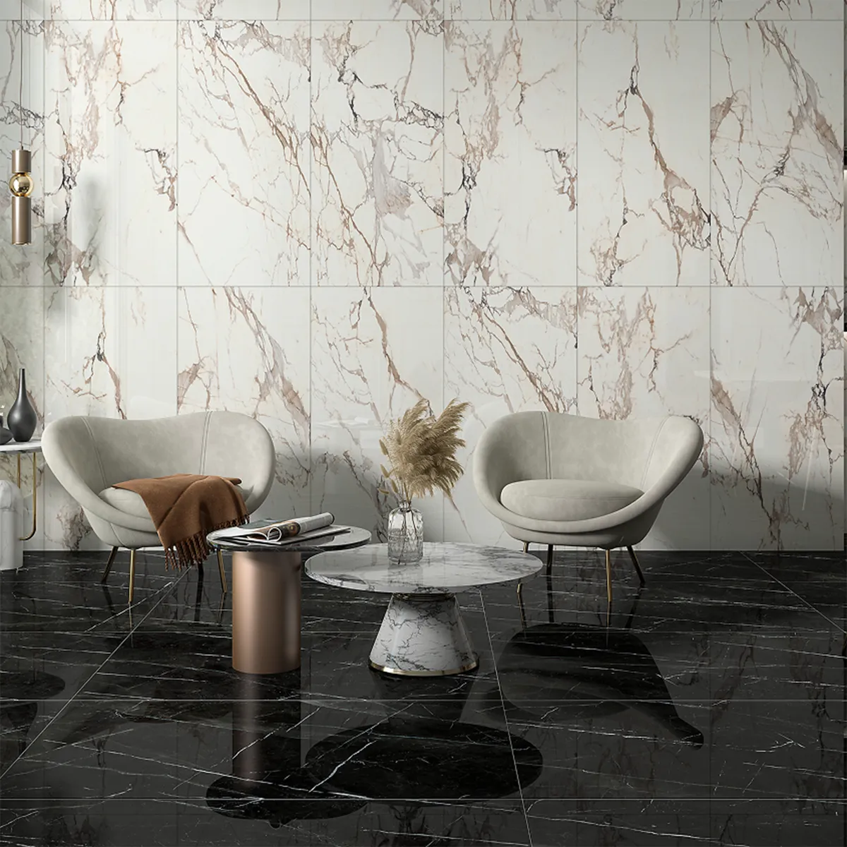 CORDILLERA - Porcelanato 60x120 cm Dark Marble Negro 1.44 m2