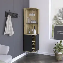 TUHOME - Bar Esquinero Audra 45x180x45 cm Duna / wengue