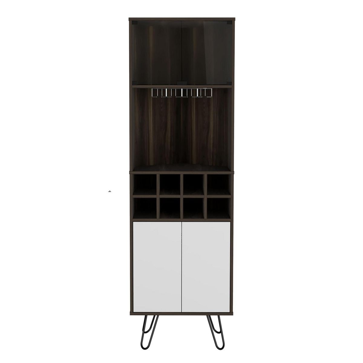 TUHOME - Bar Esquinero Vassel 56.2x180x59.9 cm Habano / plomo