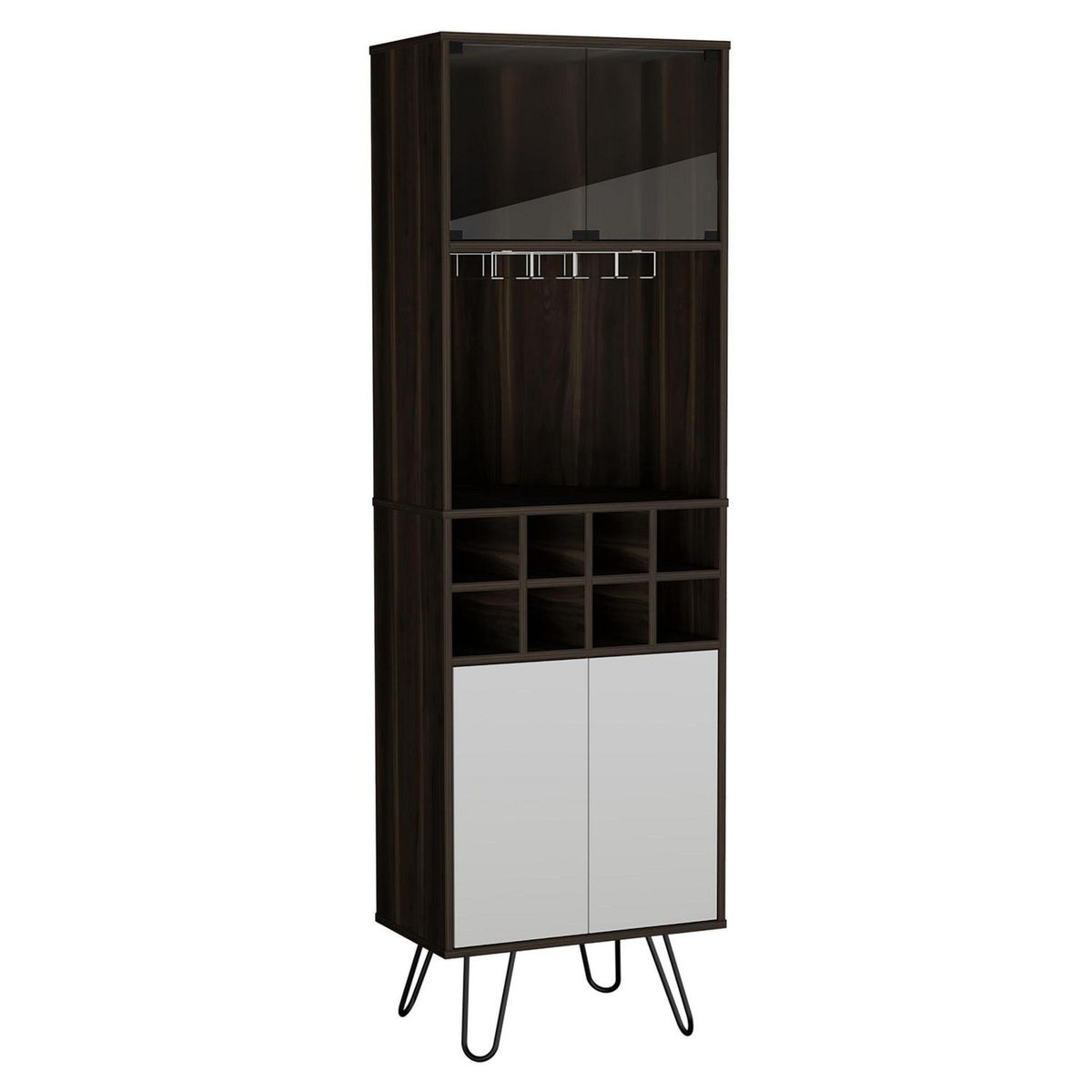 TUHOME - Bar Esquinero Vassel 56.2x180x59.9 cm Habano / plomo