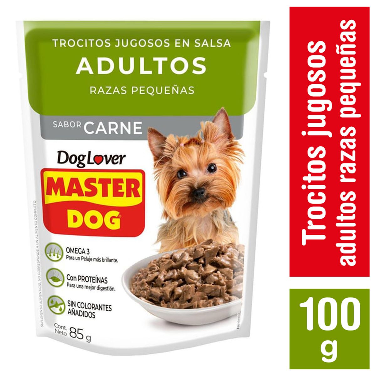 MASTER DOG - Alimento Húmedo para Perro Adulto Carne 0.085 kg