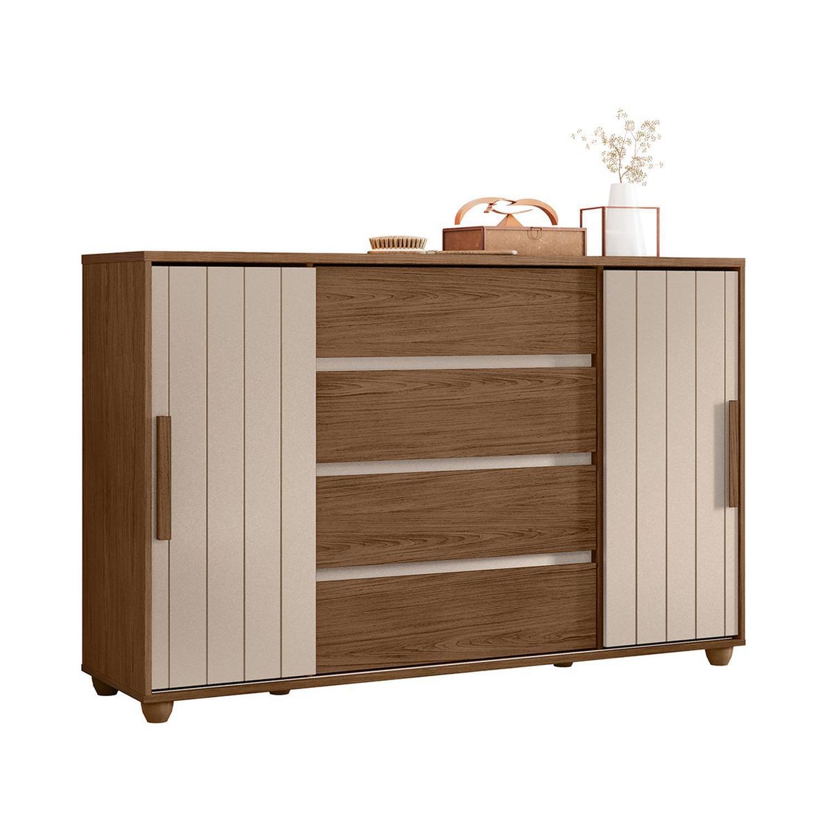 VEKKAHOME - Cómoda 4 Cajón(es) Evidenza 150x96x41 cm Avellana