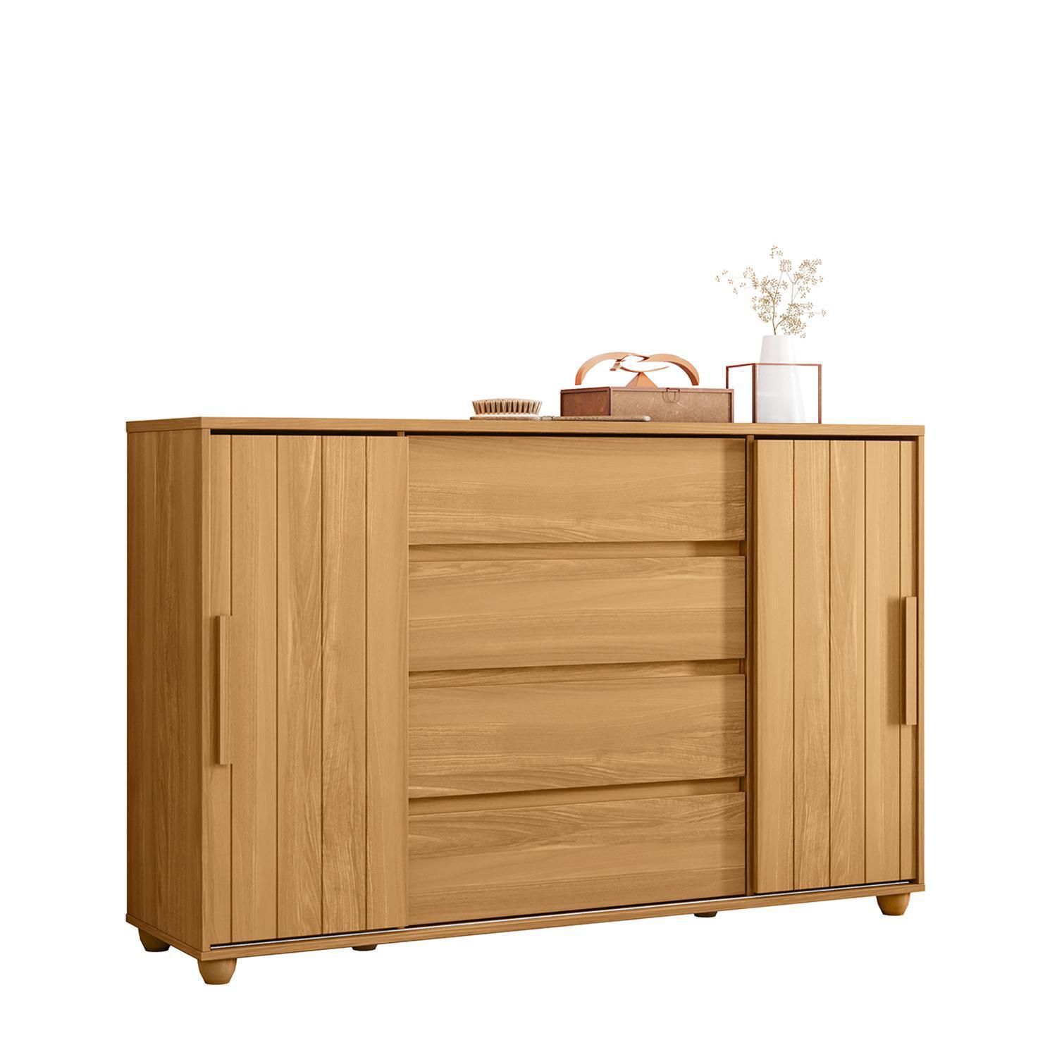 VEKKAHOME Cómoda 4 Cajón(es) Evidenza Rustica 150x96x41 cm Roble