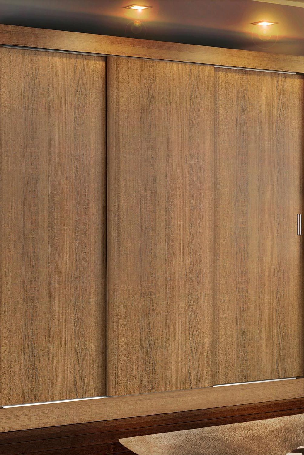 VEKKAHOME - Clóset Monaco 3 Puerta(s) 7 Repisa(s) 46xx170 cm Café