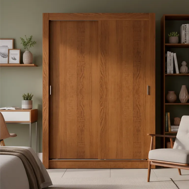 VEKKAHOME Clóset Denver 2 Puerta(s) 5 Repisa(s) 46x205x117 cm Café