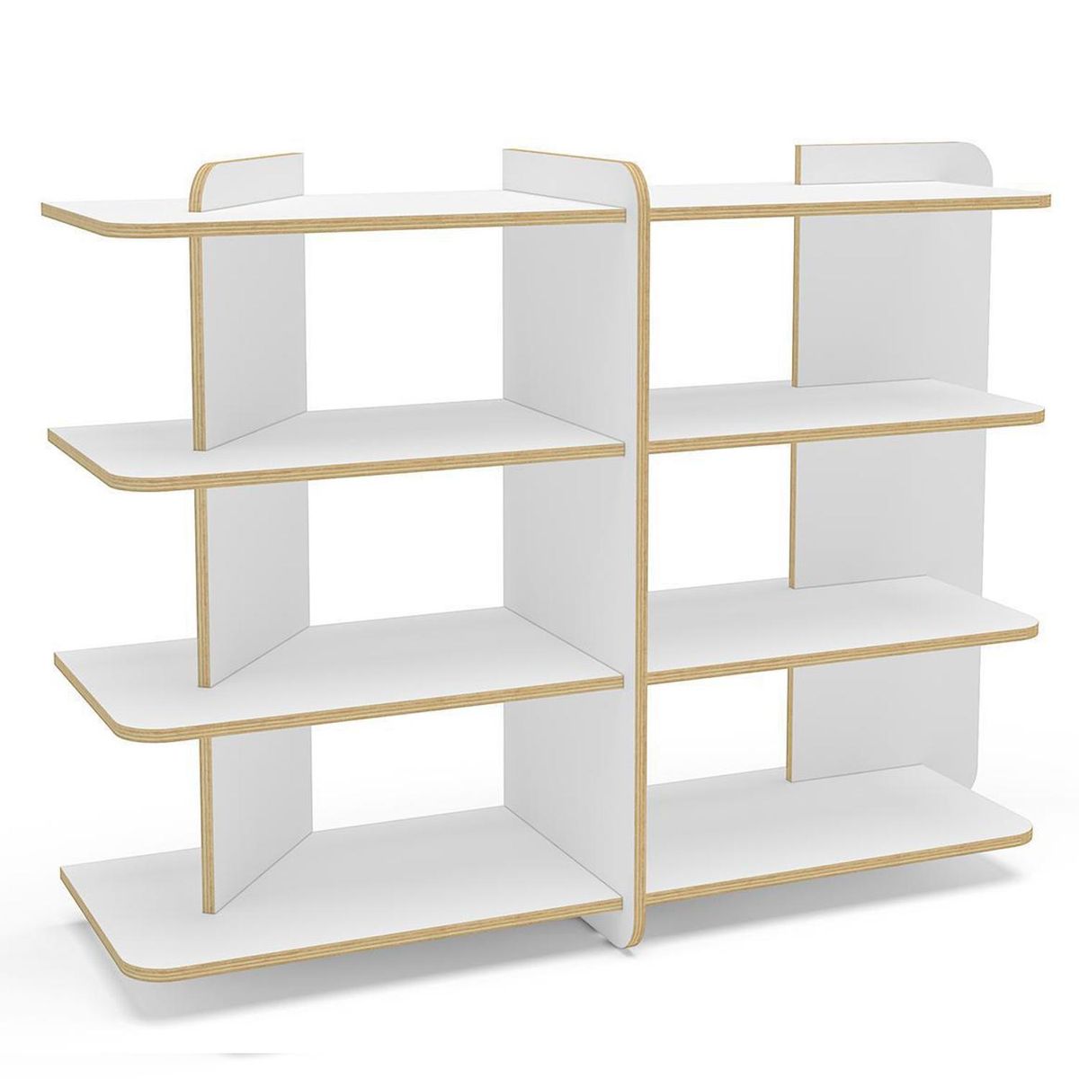 VEKKAHOME - Estante Luna Light MDP 4 Nivel(es) 38.5x89.5x123.5 cm Blanco