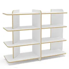VEKKAHOME - Estante Luna Light MDP 4 Nivel(es) 38.5x89.5x123.5 cm Blanco