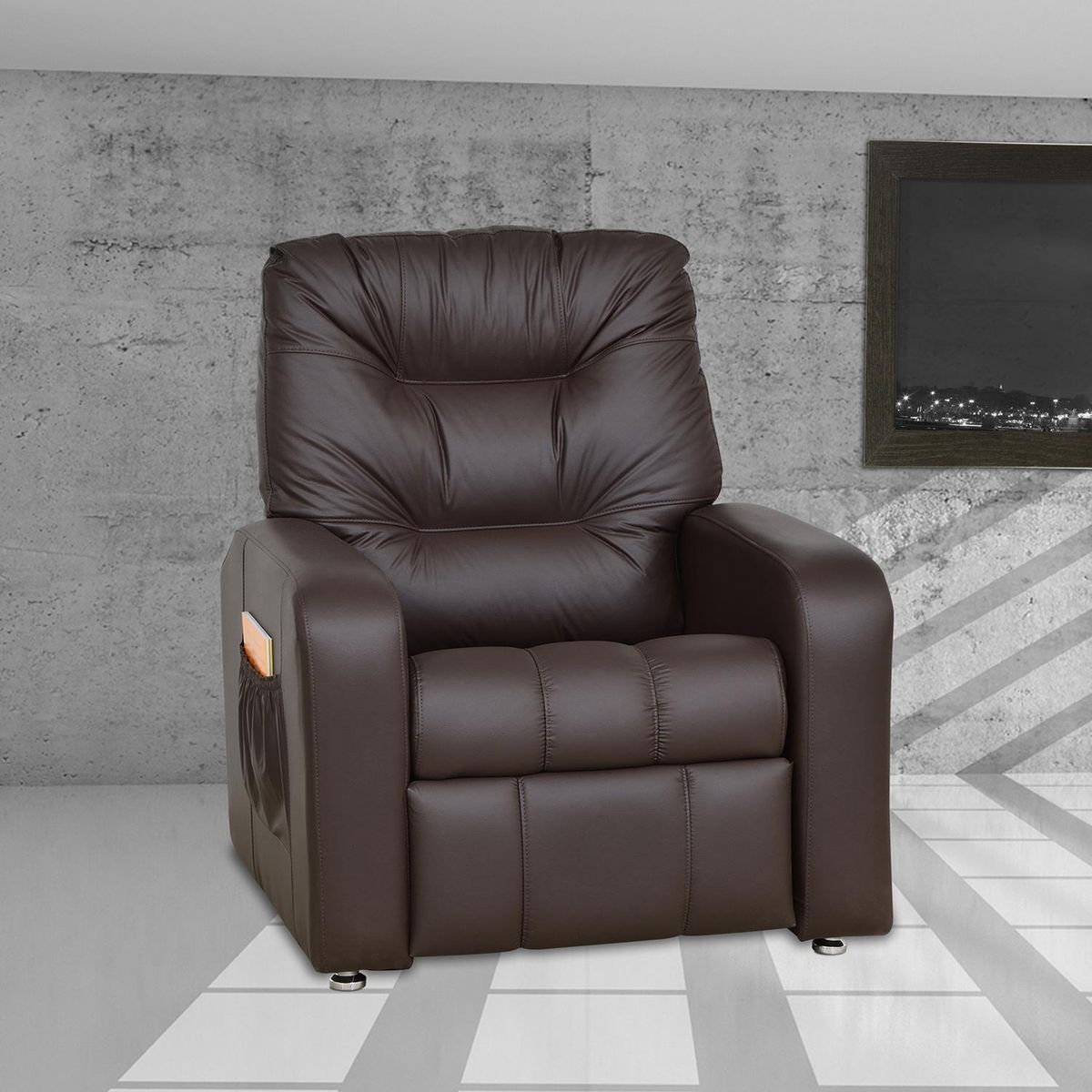 VEKKAHOME - Bergere 1 cuerpo Azera 90x105x85 cm Café