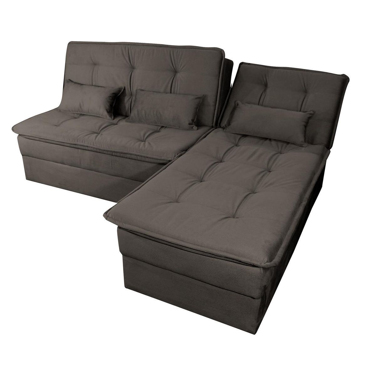 VEKKAHOME - Sofá Seccional 3 cuerpos Dafne 173x93x204 cm Gris