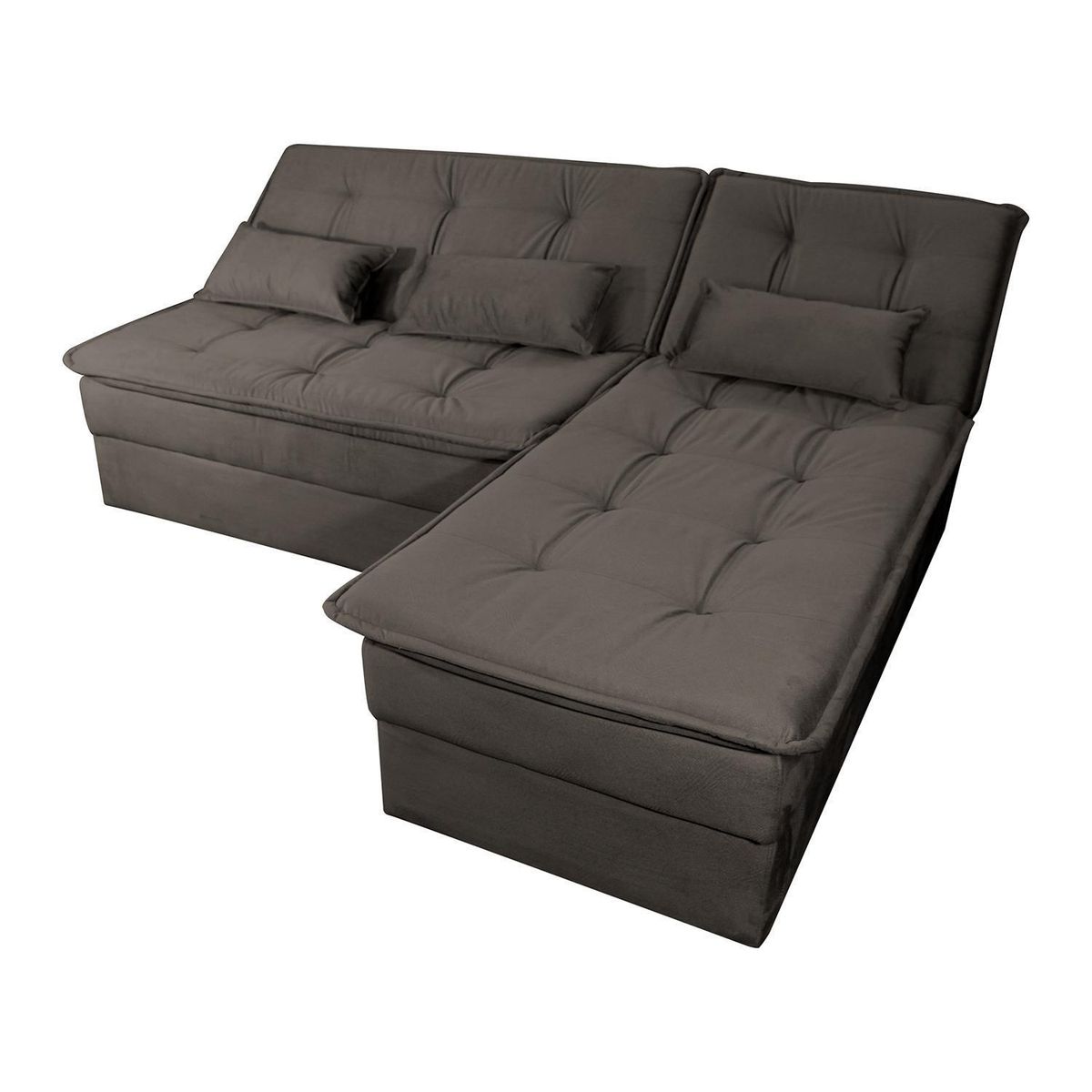 VEKKAHOME - Sofá Seccional 3 cuerpos Dafne 173x93x204 cm Gris