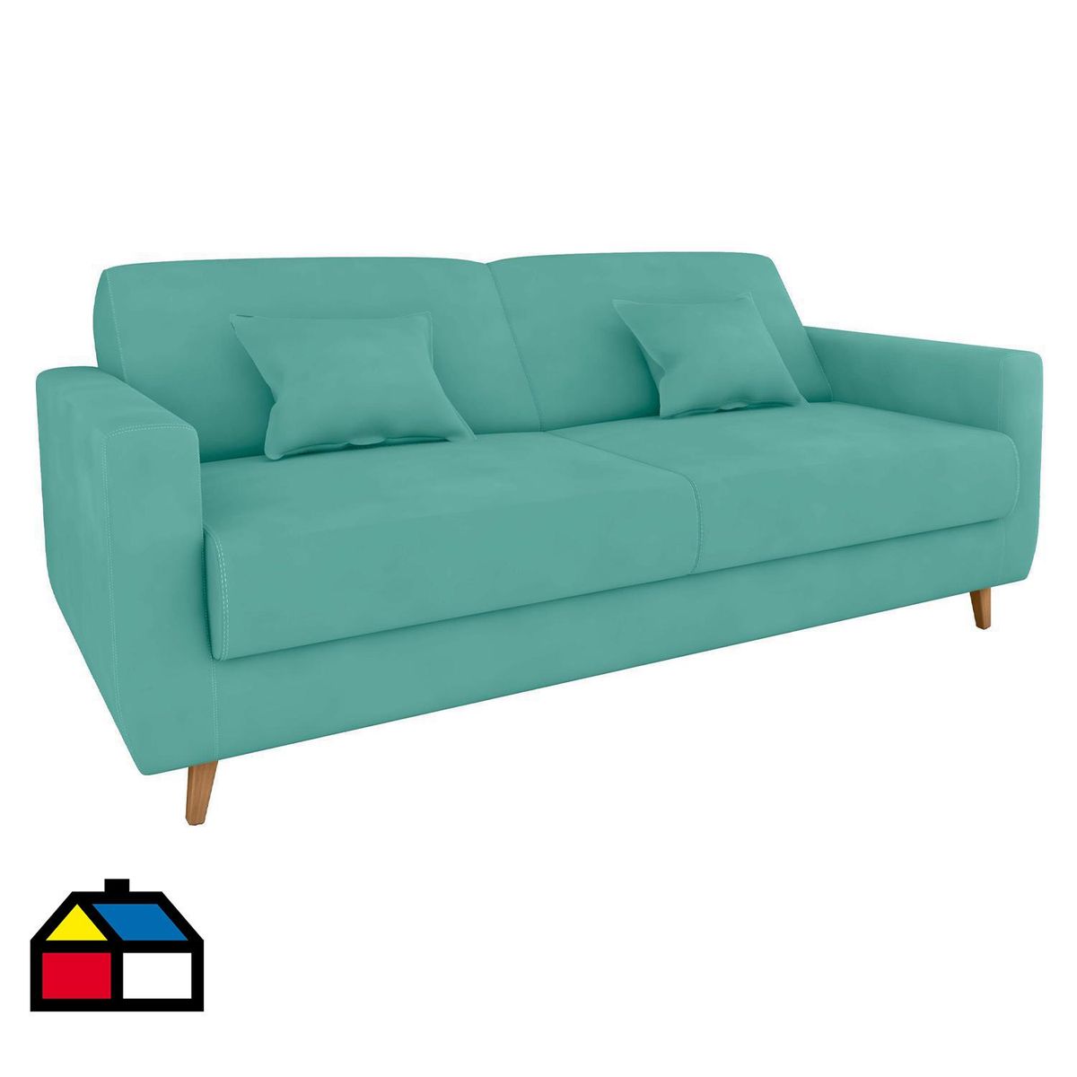 VEKKAHOME - Sofá 3 cuerpos Emilia 90x90x202 cm Verde