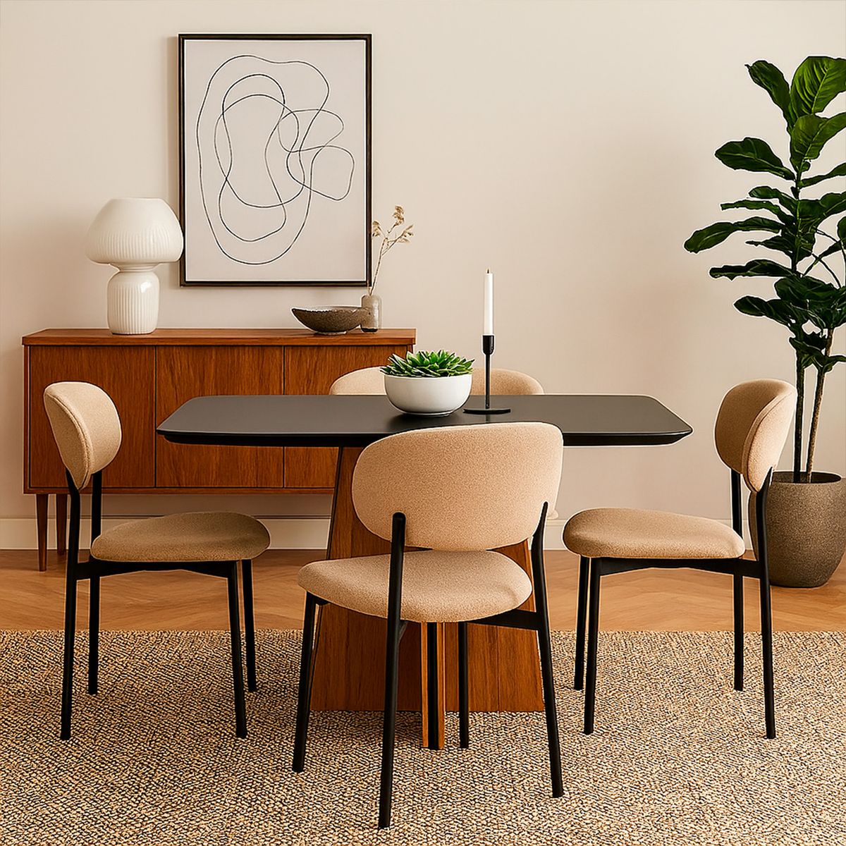 PIMARES - Mesa de comedor Wanda Dark