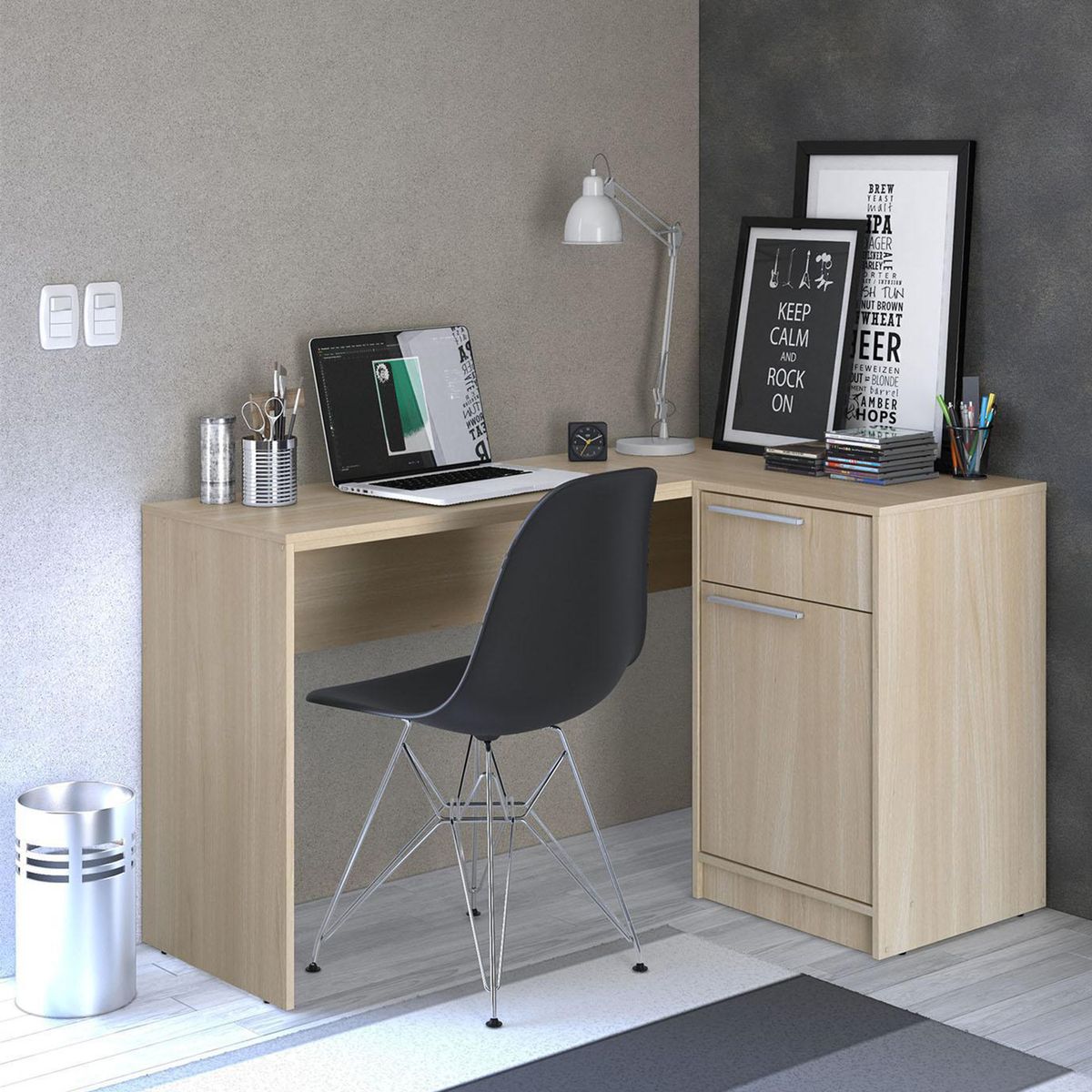 VEKKAHOME - Escritorio Moscou Café 134.5x76.5x90 cm