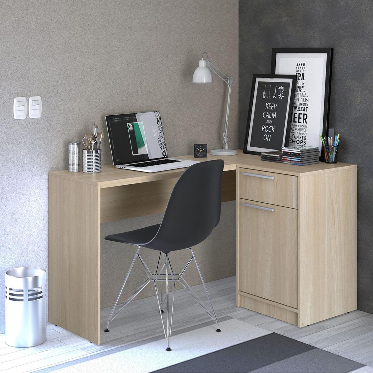 VEKKAHOME - Escritorio Moscou Café 134.5x76.5x90 cm