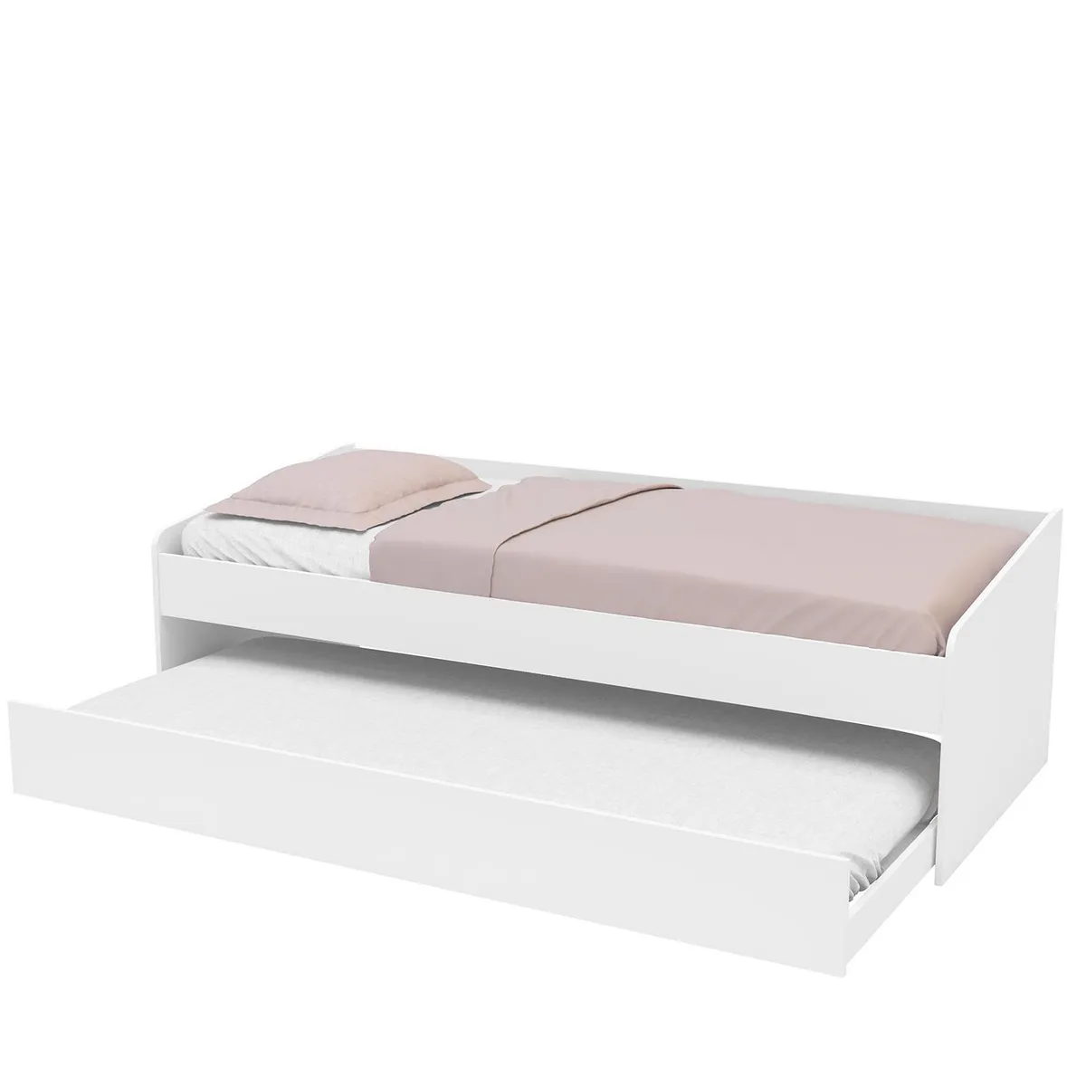 VEKKAHOME - Cama 1 plaza Nido Gandu Blanco