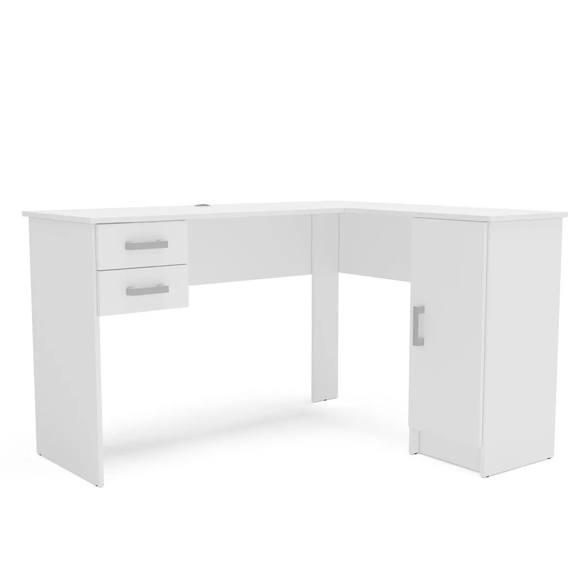 VEKKAHOME - Escritorio en L Esquinero Barcelona Blanco 106x75.5x125.5 cm