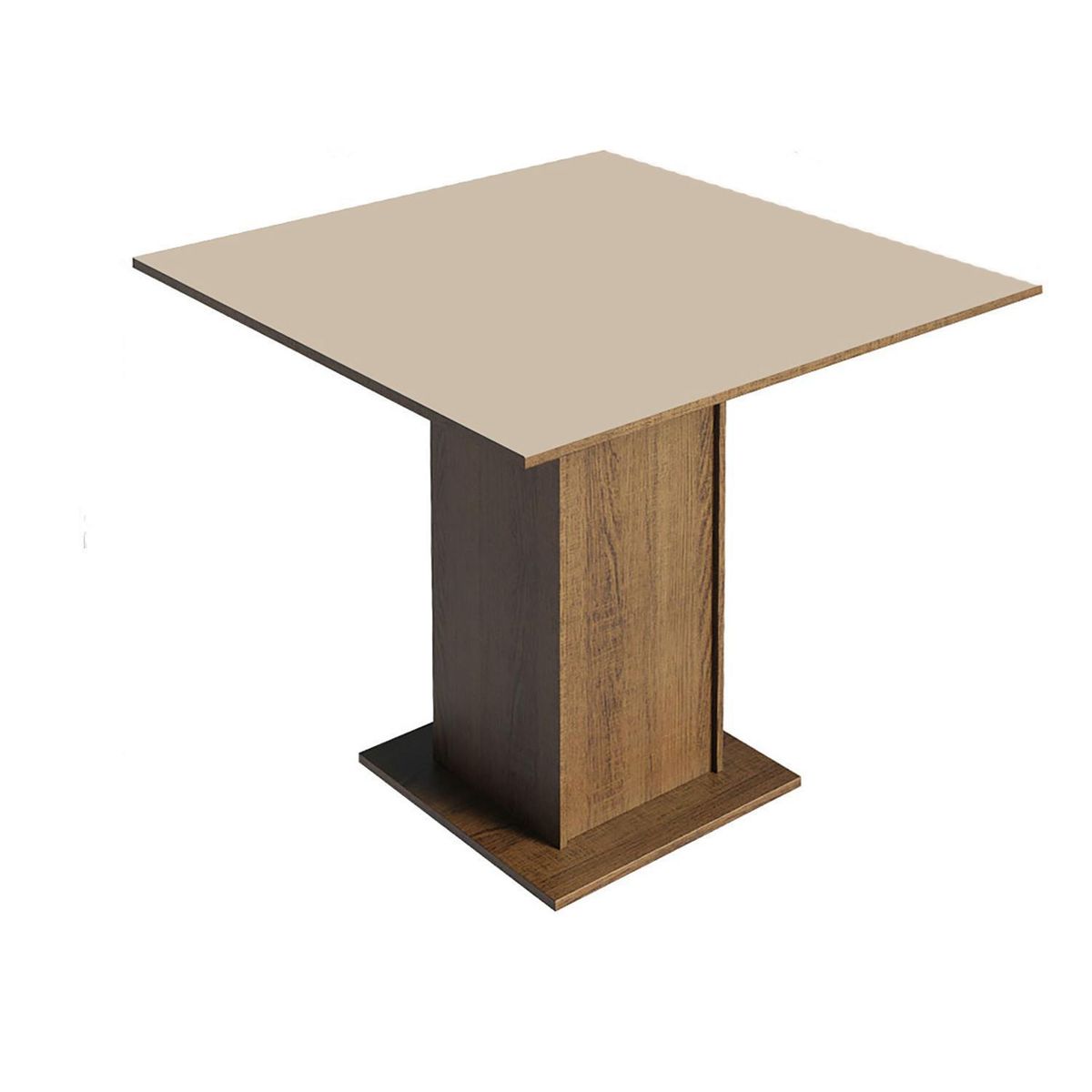 VEKKAHOME - Juego de Comedor Lilo Leone 4 Sillas Mesa Cuadrada 90x78x90 cm Café/Beige