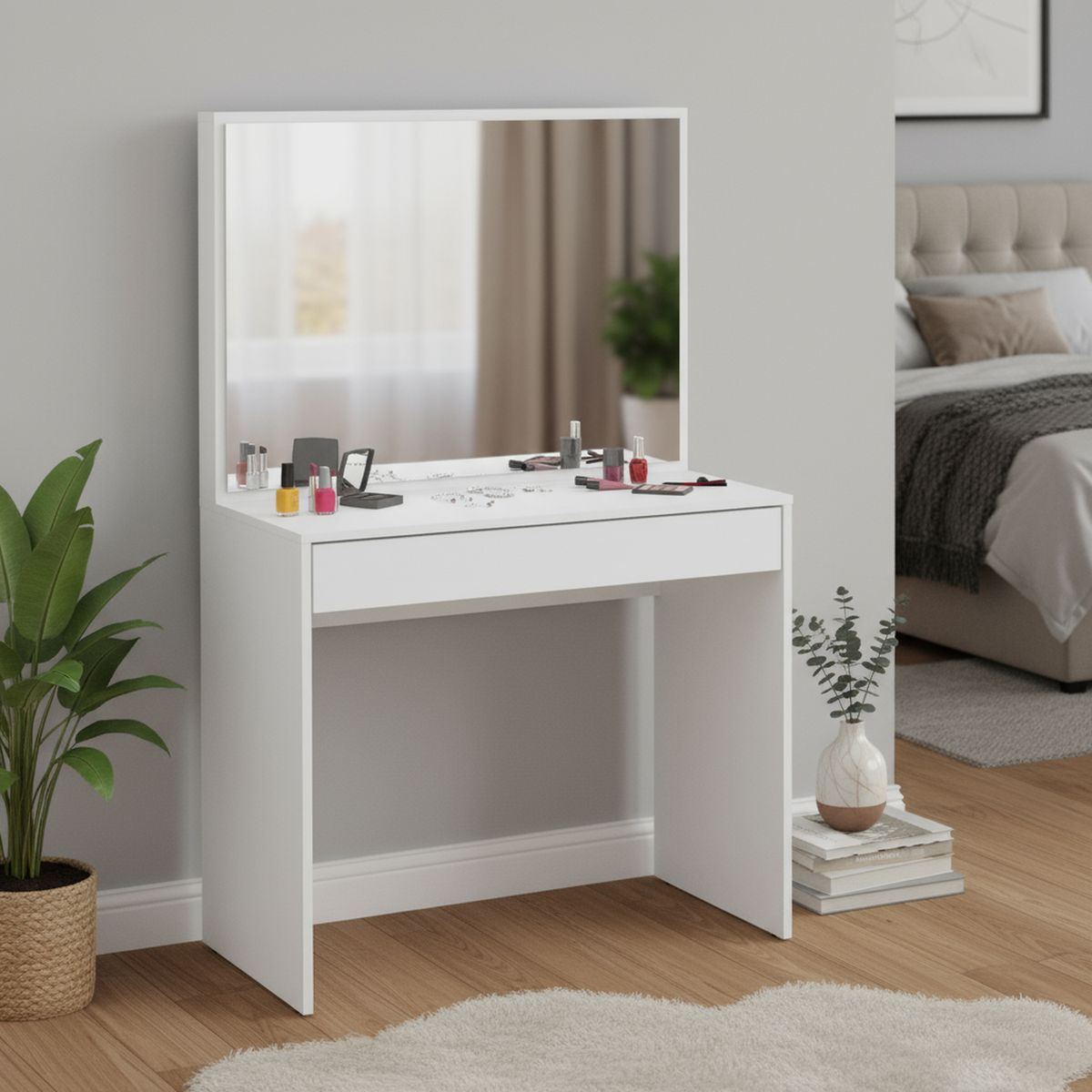 VEKKAHOME - Tocador 1 Cajón(es) Virginia 90x138.9x44.5 cm Branco UV