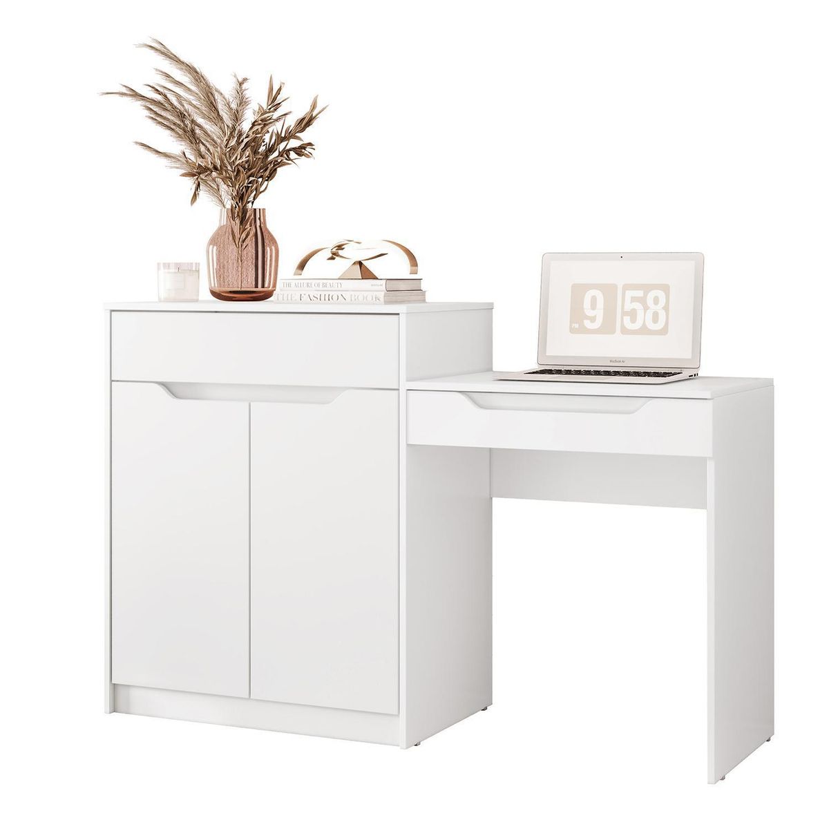 VEKKAHOME - Tocador 1 Cajón(es) Trend 139x91x45 cm Blanco Mate