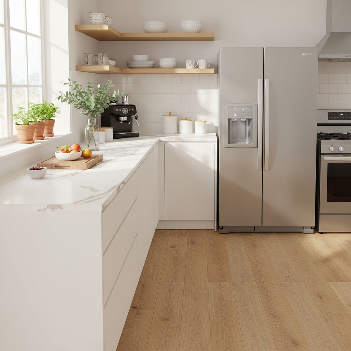 FILHER - Cubierta Postformada 62x240 cm de Melamina Calacatta