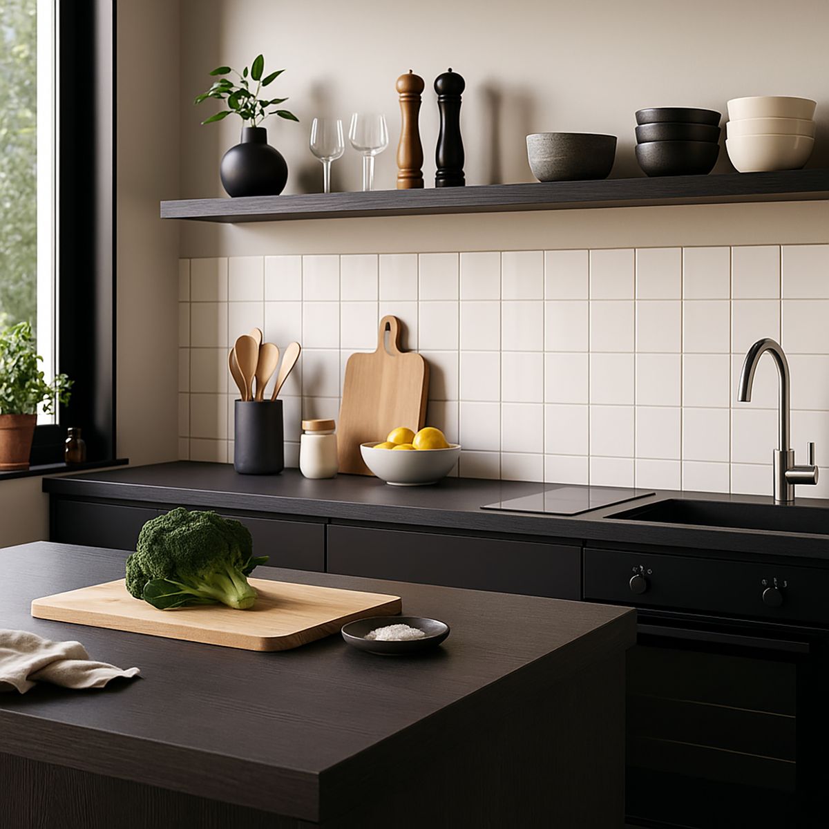 FILHER - Cubierta Recta Compacta 62x240 cm de Melamina Savannah Oak Honey