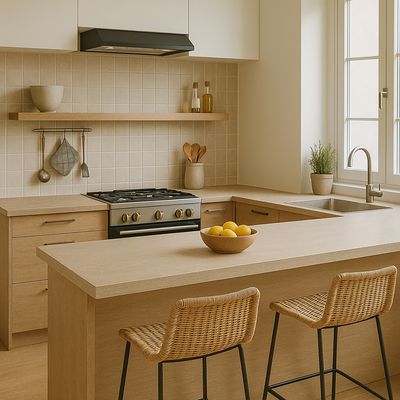 Imagen 2 del producto Cubierta Recta Compacta 62x240 cm de Melamina Savannah Oak Weat