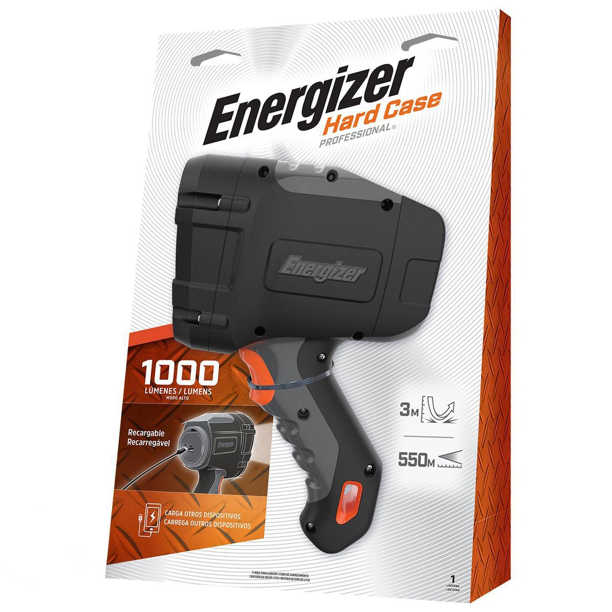 ENERGIZER - Farol Hard Case 1000 Lumenes Recargable