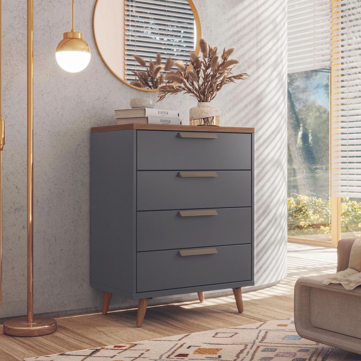 ONESSTA - Cómoda 4 Cajón(es) Jatoba 66.4x88.5x47 cm Café