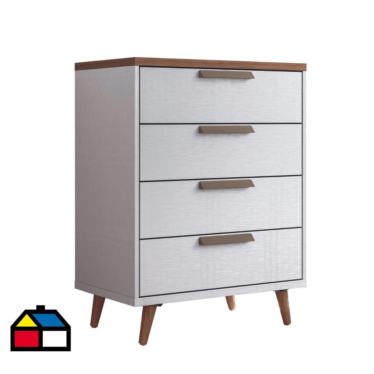 ONESSTA - Cómoda 4 Cajón(es) Jatoba 66.4x88.5x47 cm Blanco