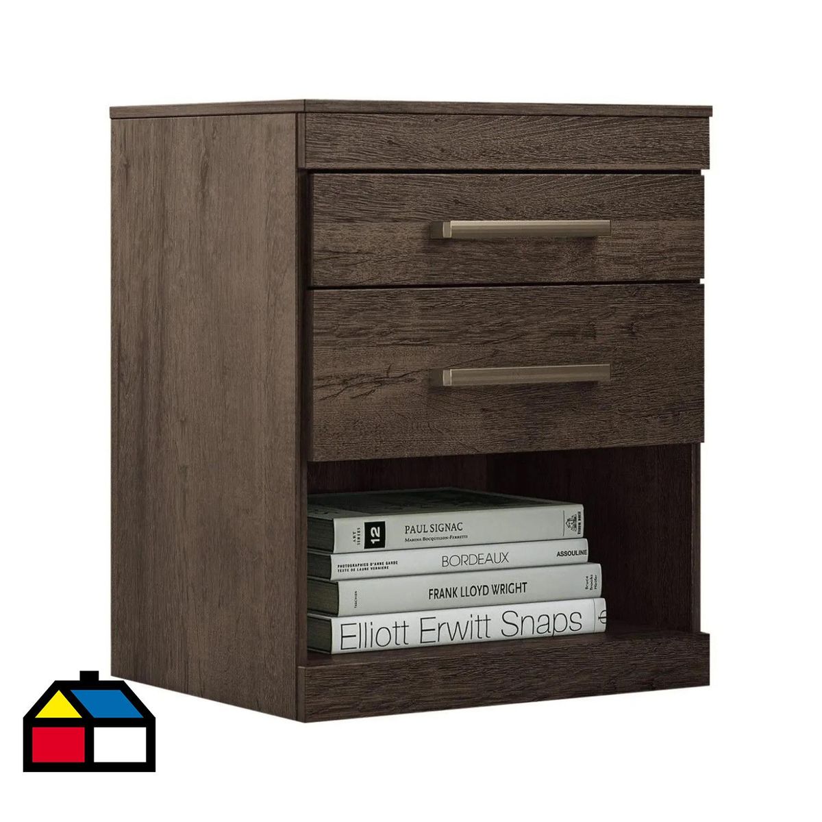 ONESSTA - Velador 2 Cajón(es) Ebano 44.8x55.5x37.8 cm Café