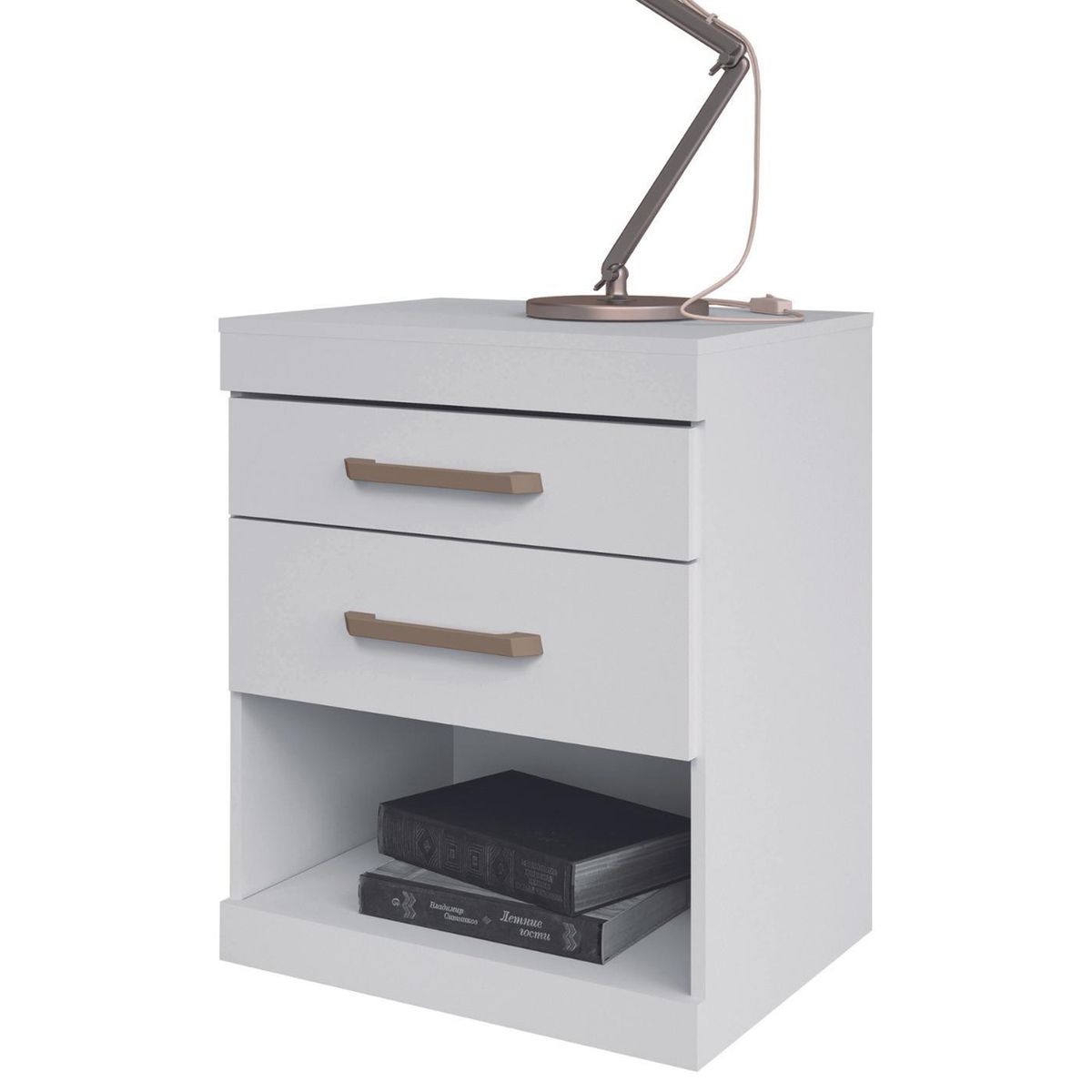 ONESSTA - Velador 2 Cajón 44,8x55,5x37,8 cm Blanco