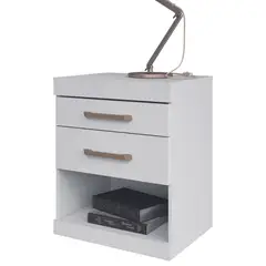 ONESSTA - Velador 2 Cajón 44,8x55,5x37,8 cm Blanco