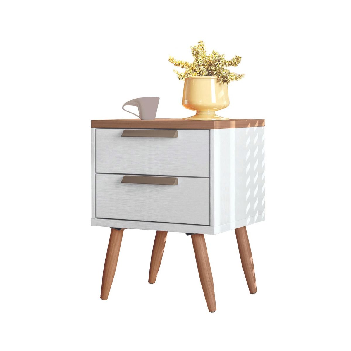 ONESSTA - Velador 2 Cajón(es) Jatoba 46.7x61.8x40 cm Blanco