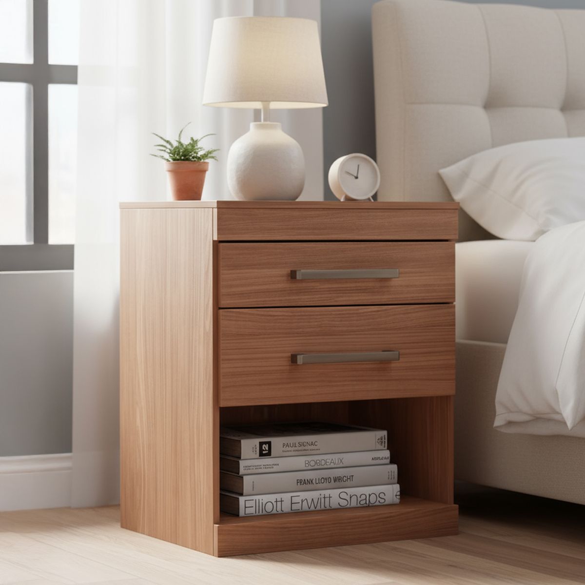 ONESSTA - Velador 2 Cajón(es) Jatoba 44.8x55.5x37.8 cm Café