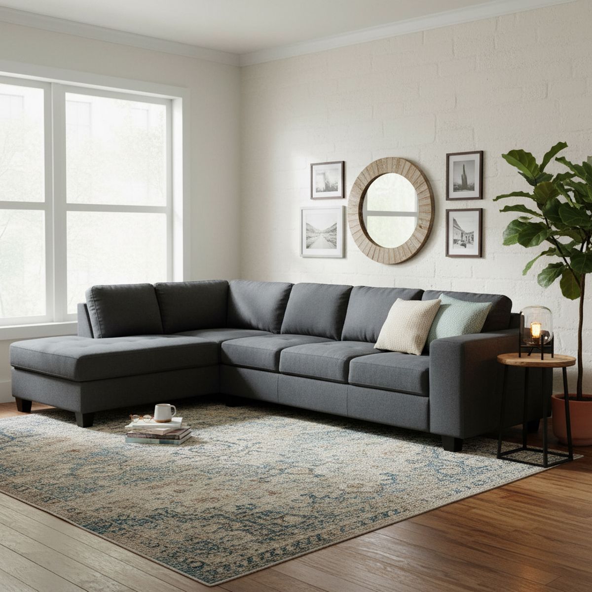 CIC - Sofá Seccional 5 cuerpos Tamesis 313x86x212 cm Gris