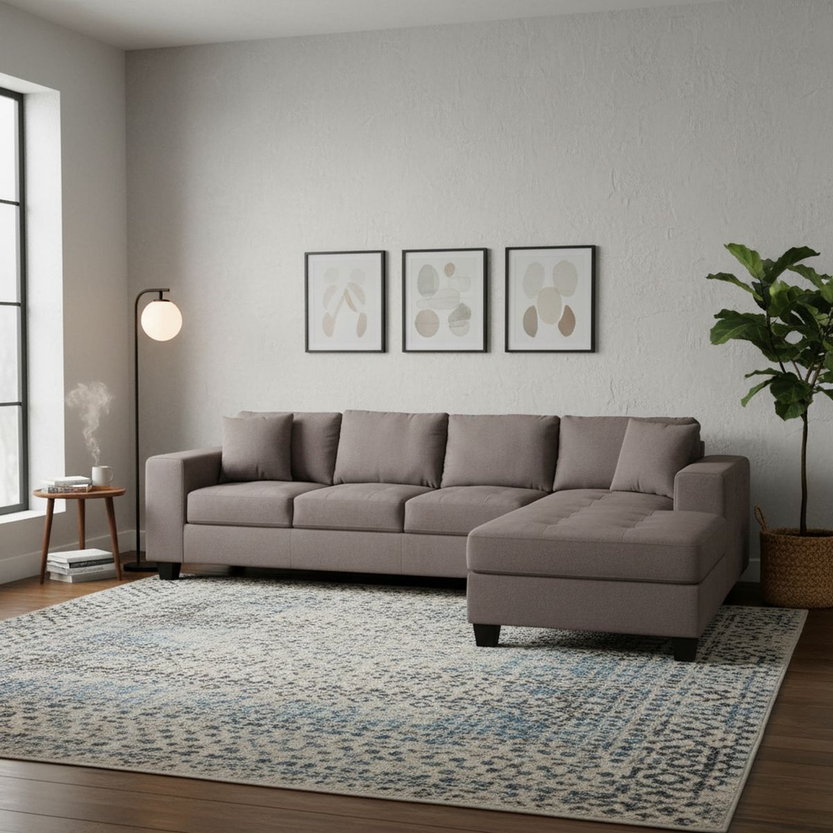 CIC - Sofá Seccional 5 cuerpos Tamesis 313x86x212 cm Gris