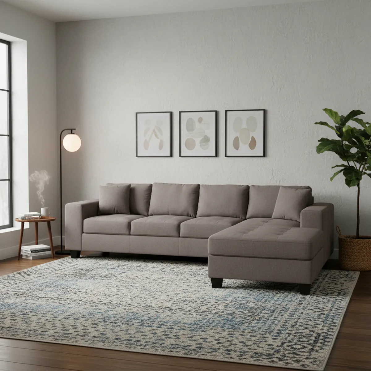 CIC - Sofá Seccional 5 cuerpos Tamesis 313x86x212 cm Gris