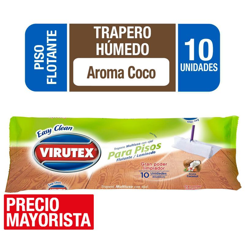 VIRUTEX - Trapero húmedo piso flotante o laminado x10un coco