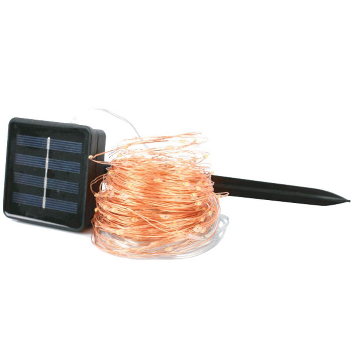 BP ILUMINACION - Guirnalda cordel solar de 20 m luz cálida 3000K